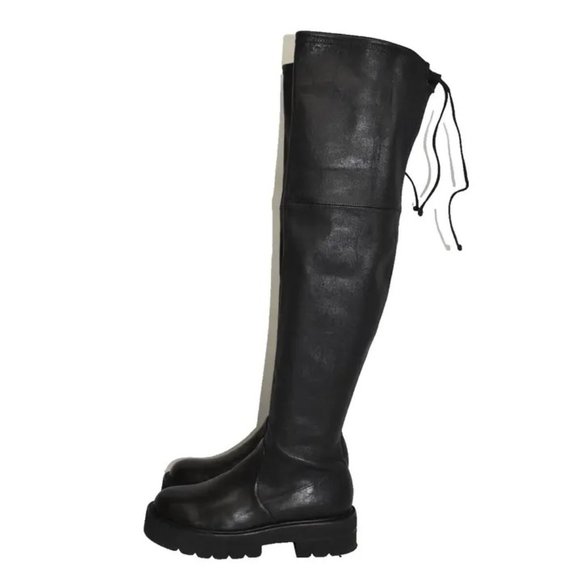 $1100 Stuart Weitzman Lowland Ultralift Over The Knee Boot BLACK 7 B  (PB24) - Picture 5 of 9